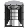Outdoor Dog Kennel with Roof 177.2"x59.1"x82.7
