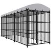 Outdoor Dog Kennel with Roof 177.2"x59.1"x82.7